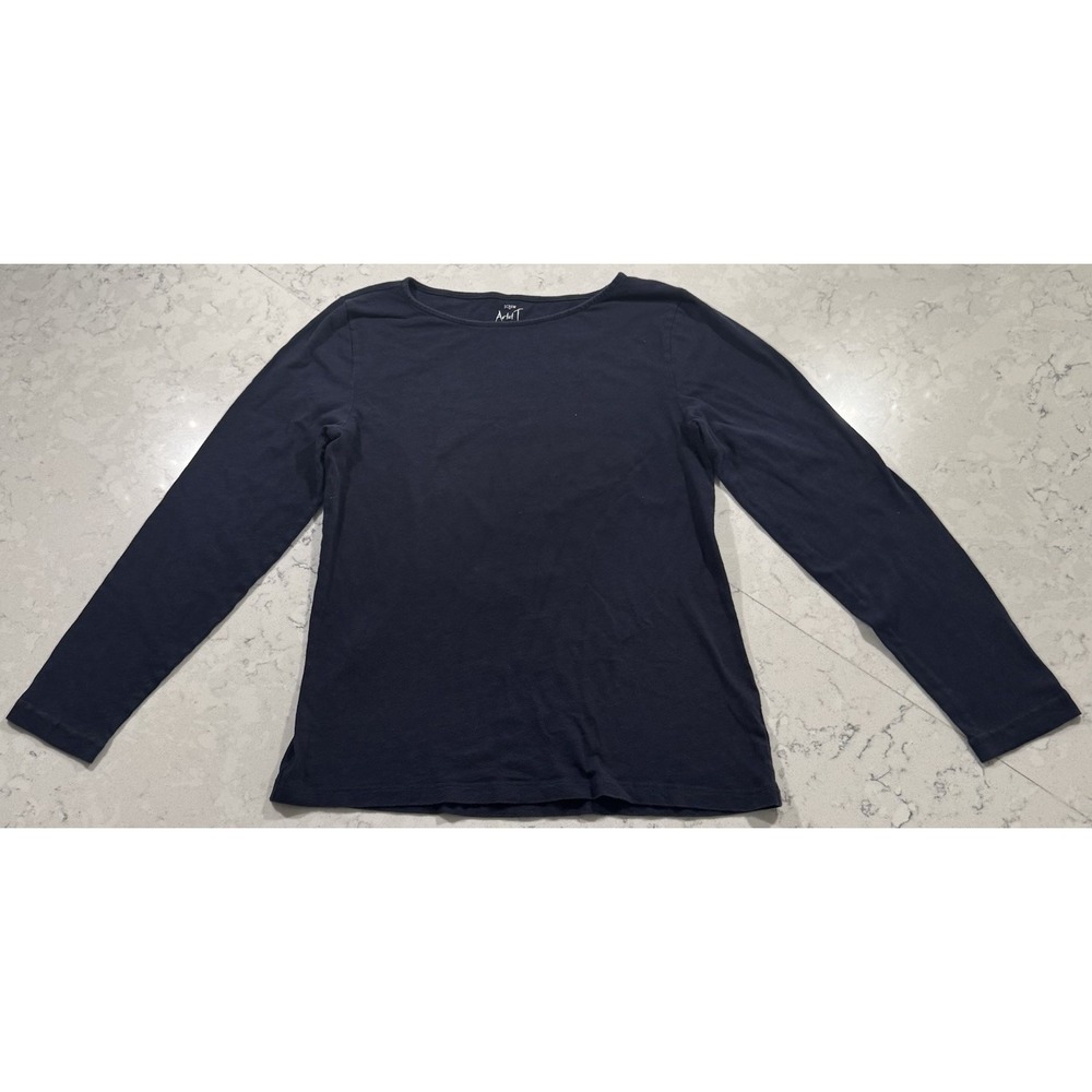 J.Crew Artist Tee Womens 2XL Navy Blue Long Sleeve Cotton Minimalist Preppy Top